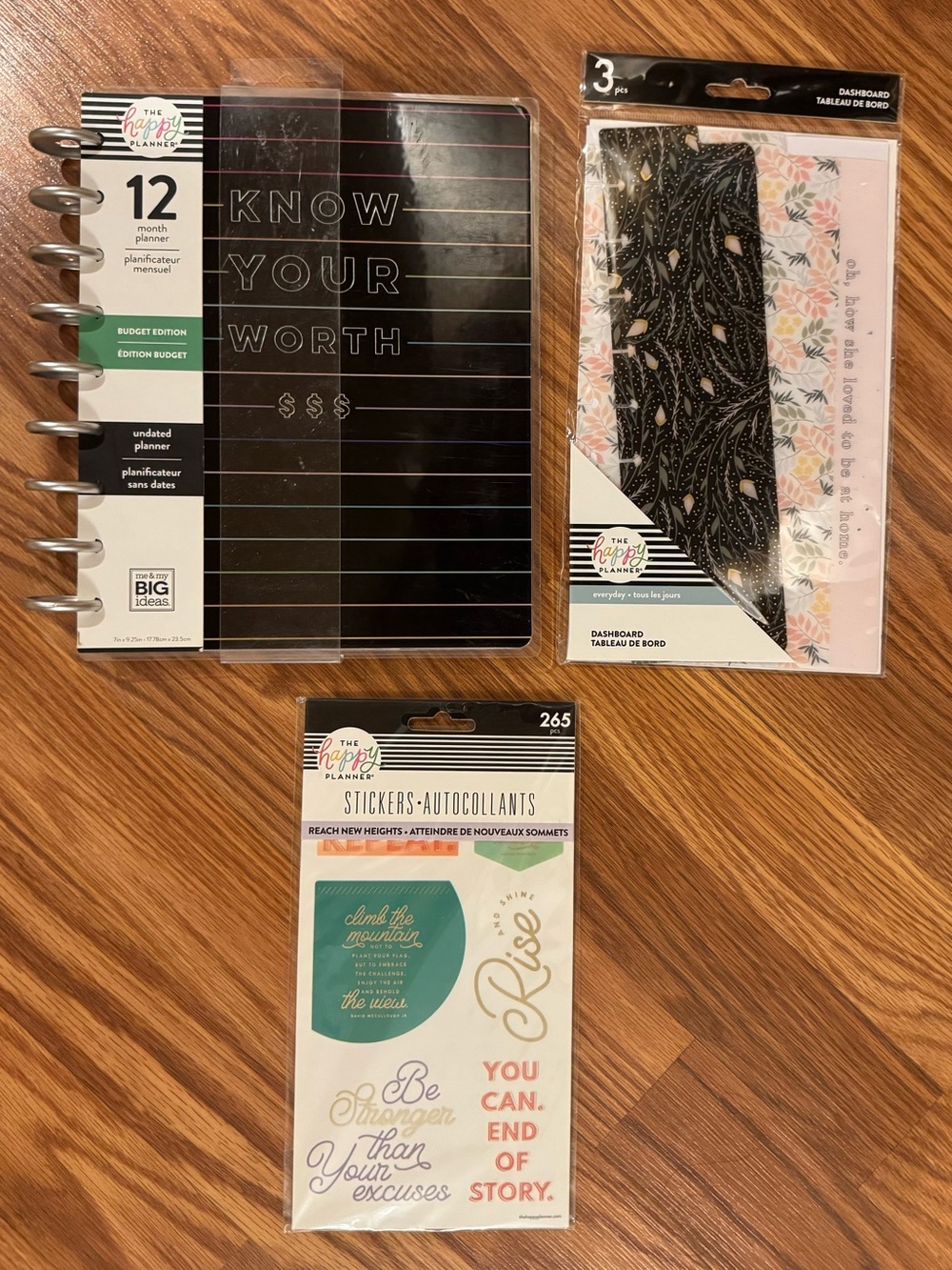 The Happy Planner 'Know Your Worth' 12-Month Planner, Stickers & Dashboard